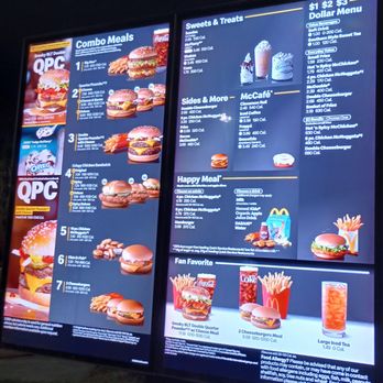 McDonald's Lunch Menu with Prices