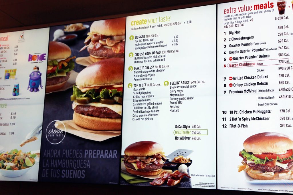 McDonald's Quarter Pounder Menu with Prices